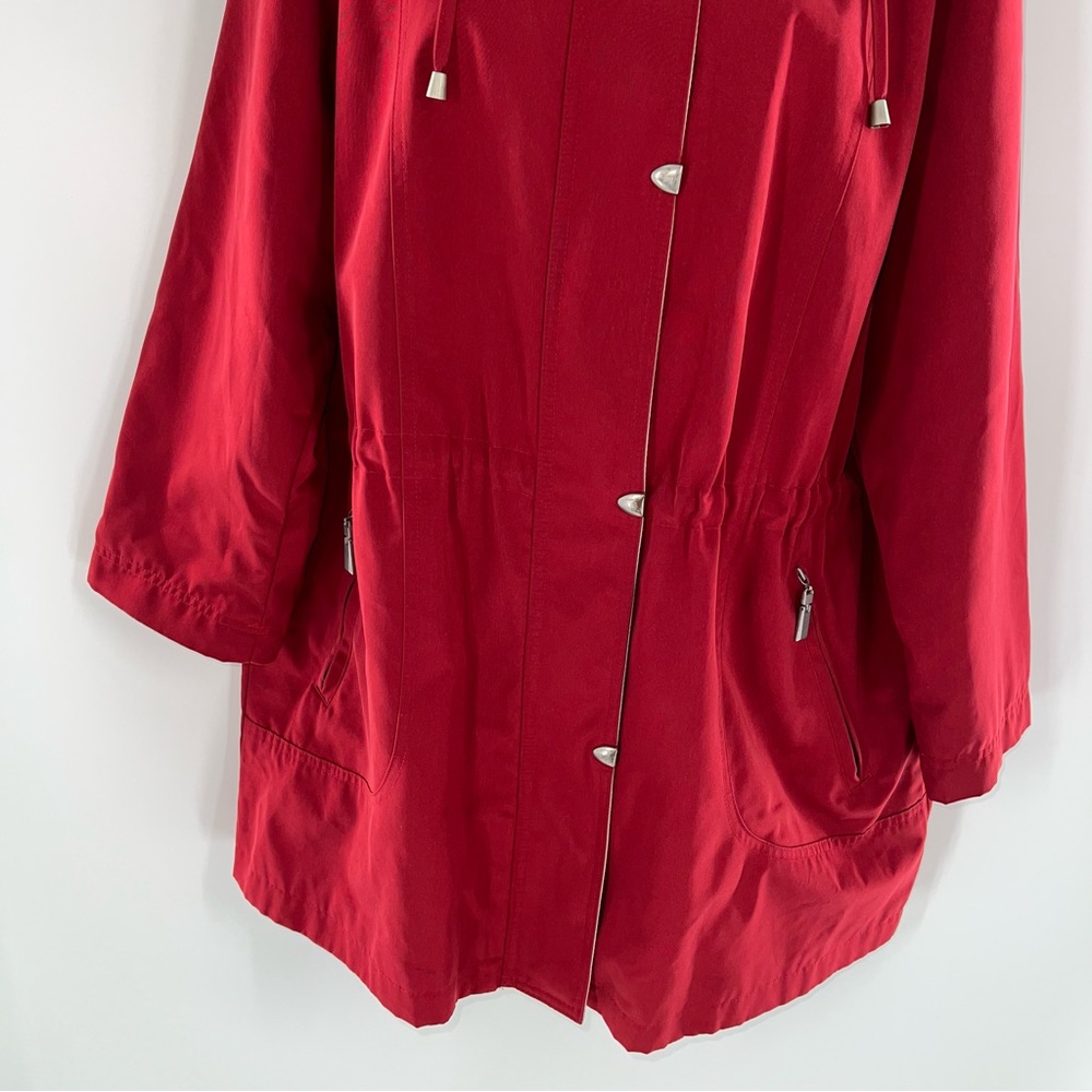 Nautica Women's Red/Tan Utility Jacket w/Removable Hood Zipper/Snaps Front-XLP - Picture 3 of 15